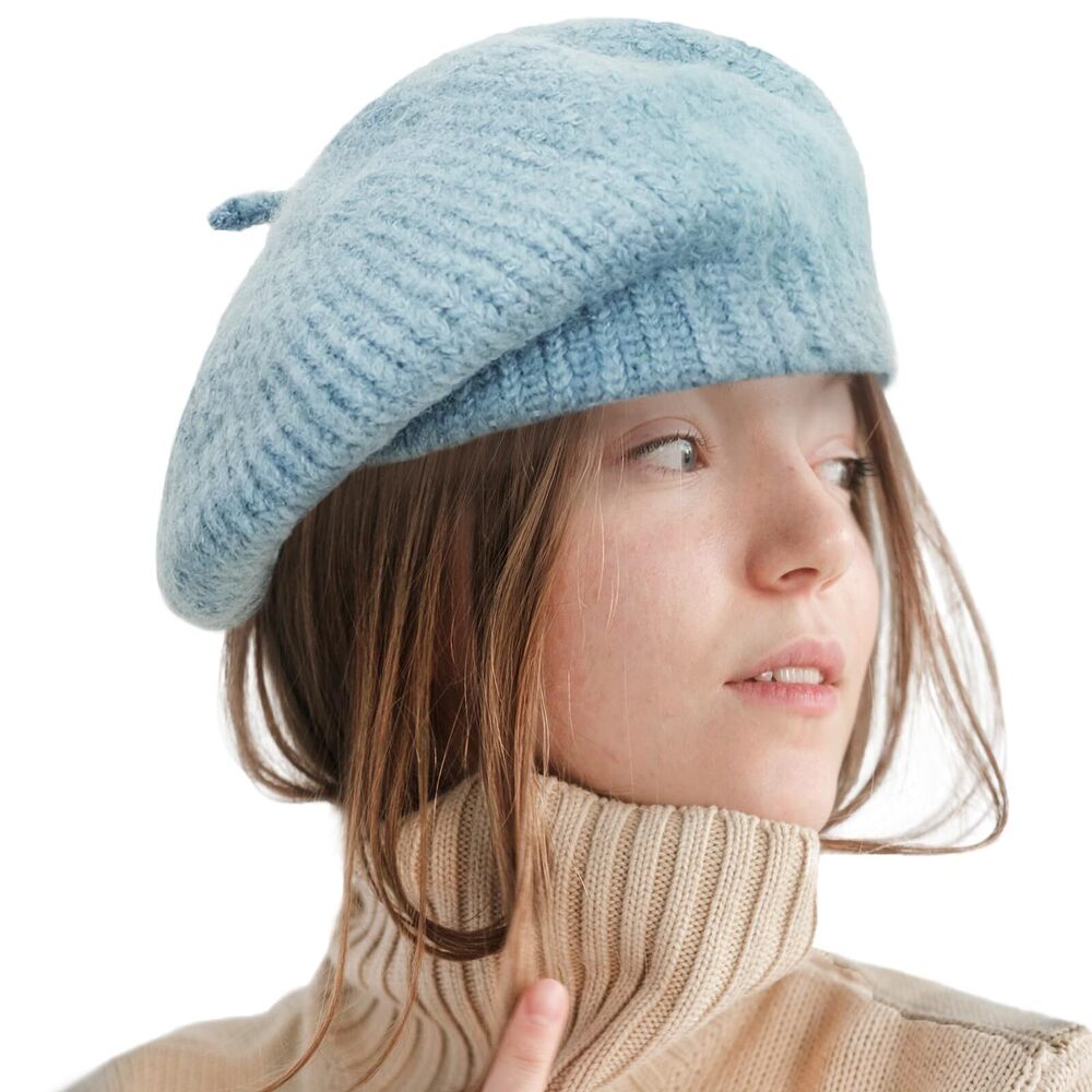 4546 Winter Beret Hat For Women Wool Blending Beanie French Style Thick